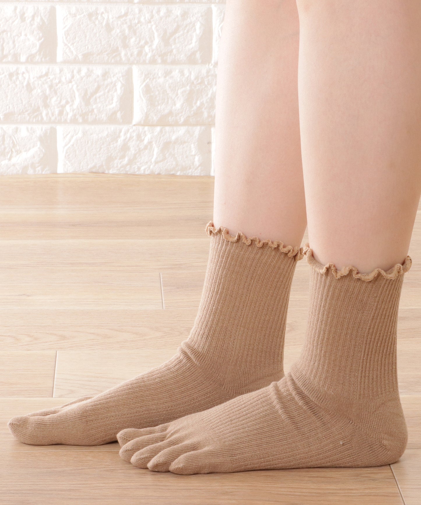 【5足セット】メロウフリル5本指カラーソックス