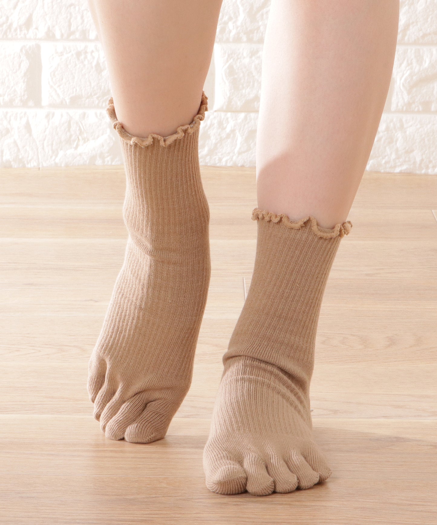 【5足セット】メロウフリル5本指カラーソックス