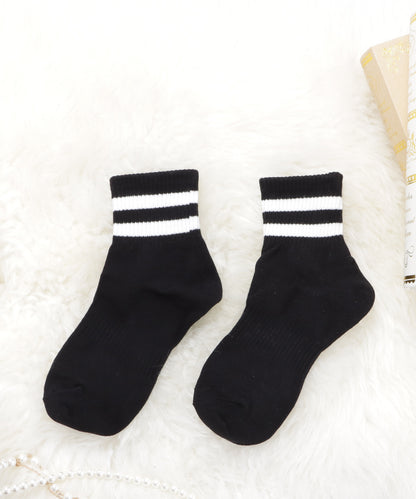 【6足セット】クルー丈＆ショート丈ラインソックスセット