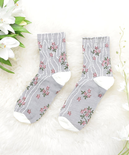 【4色組】花柄ショートソックスセット