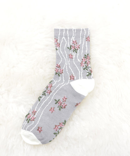 【4色組】花柄ショートソックスセット