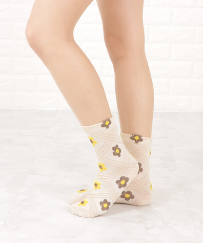 【4色組】花柄ショートソックスセット