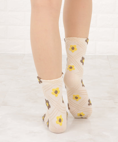 【4色組】花柄ショートソックスセット