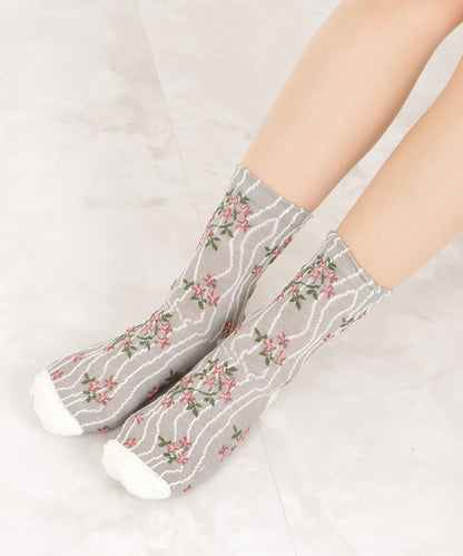 【4色組】花柄ショートソックスセット