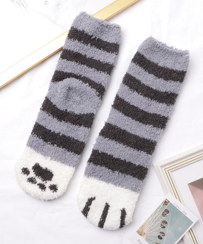 【6足セット】ふわもこ猫足バラエティルームソックス