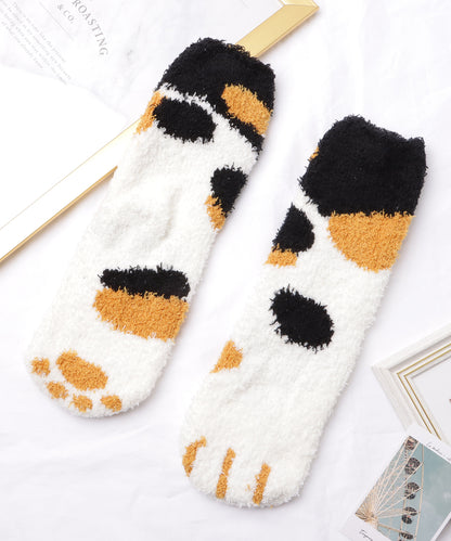 【6足セット】ふわもこ猫足バラエティルームソックス