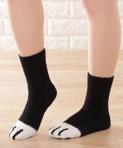 【6足セット】ふわもこ猫足バラエティルームソックス