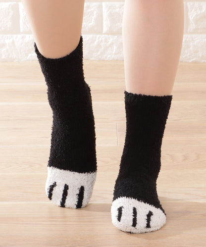 【6足セット】ふわもこ猫足バラエティルームソックス