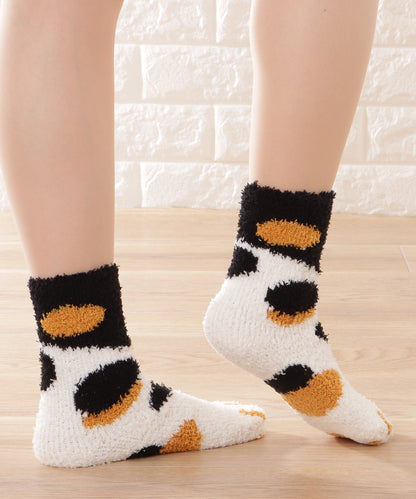 【6足セット】ふわもこ猫足バラエティルームソックス