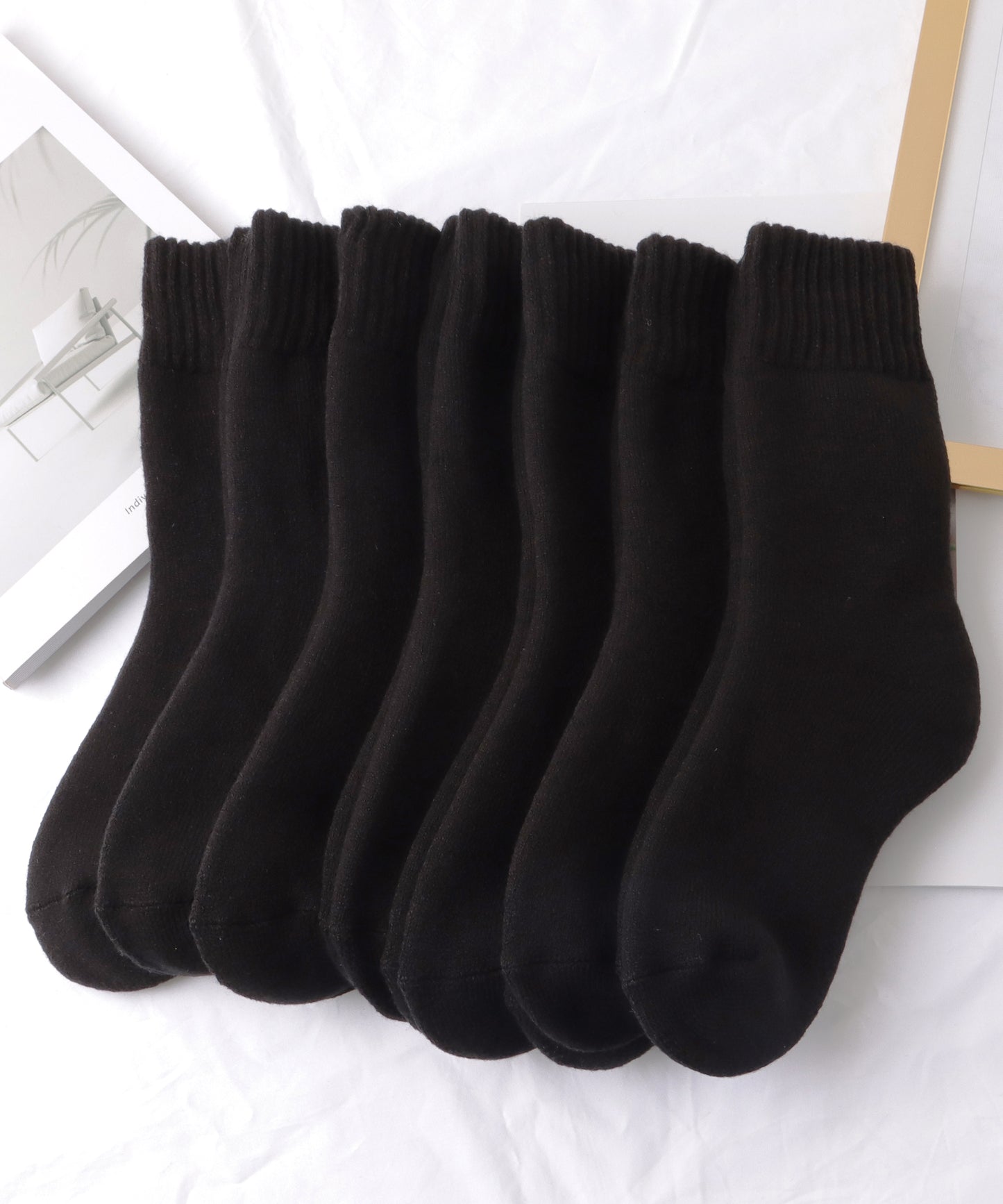 【7足セット】カシミヤタッチあったかルームソックス