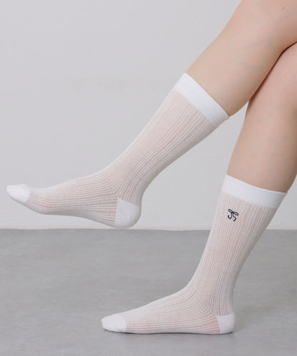 【5足セット】 リボン 刺繍付き レース クルー丈 ソックス