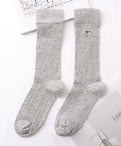 【5足セット】 リボン 刺繍付き レース クルー丈 ソックス