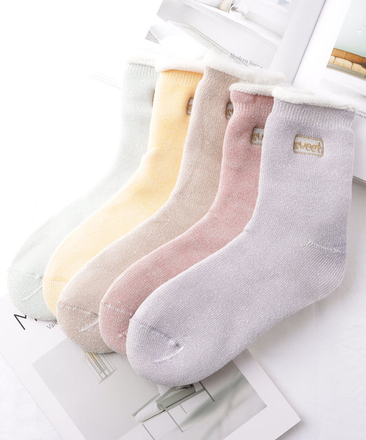 【5足セット】裏ボア もっちり 厚手 ルーム ソックス