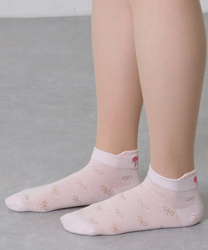 【6足セット】リボン モチーフ ベーシック ショート ソックス