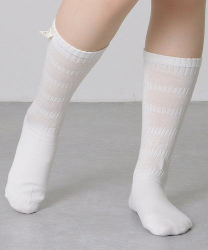 【5足セット】 ソリッドカラー タグ付き ルーズ クルー ソックス