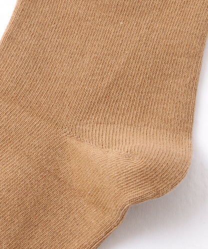 【6足セット】 ソリッドカラー ハート 刺繍付 クルー丈 ソックス