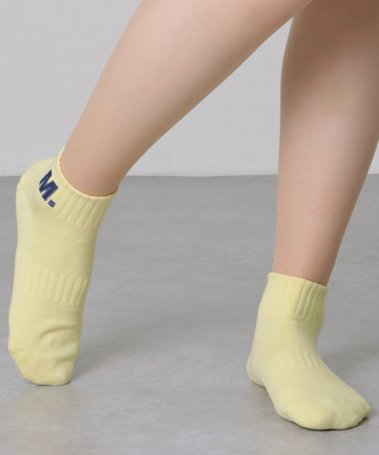 【5足組】アルファベット 刺繍付 リブ ショート ソックス