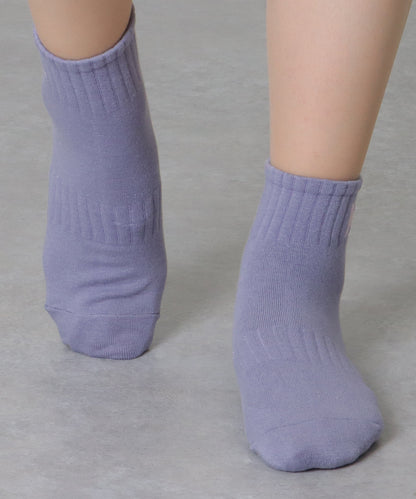 【5足組】アルファベット 刺繍付 リブ ショート ソックス