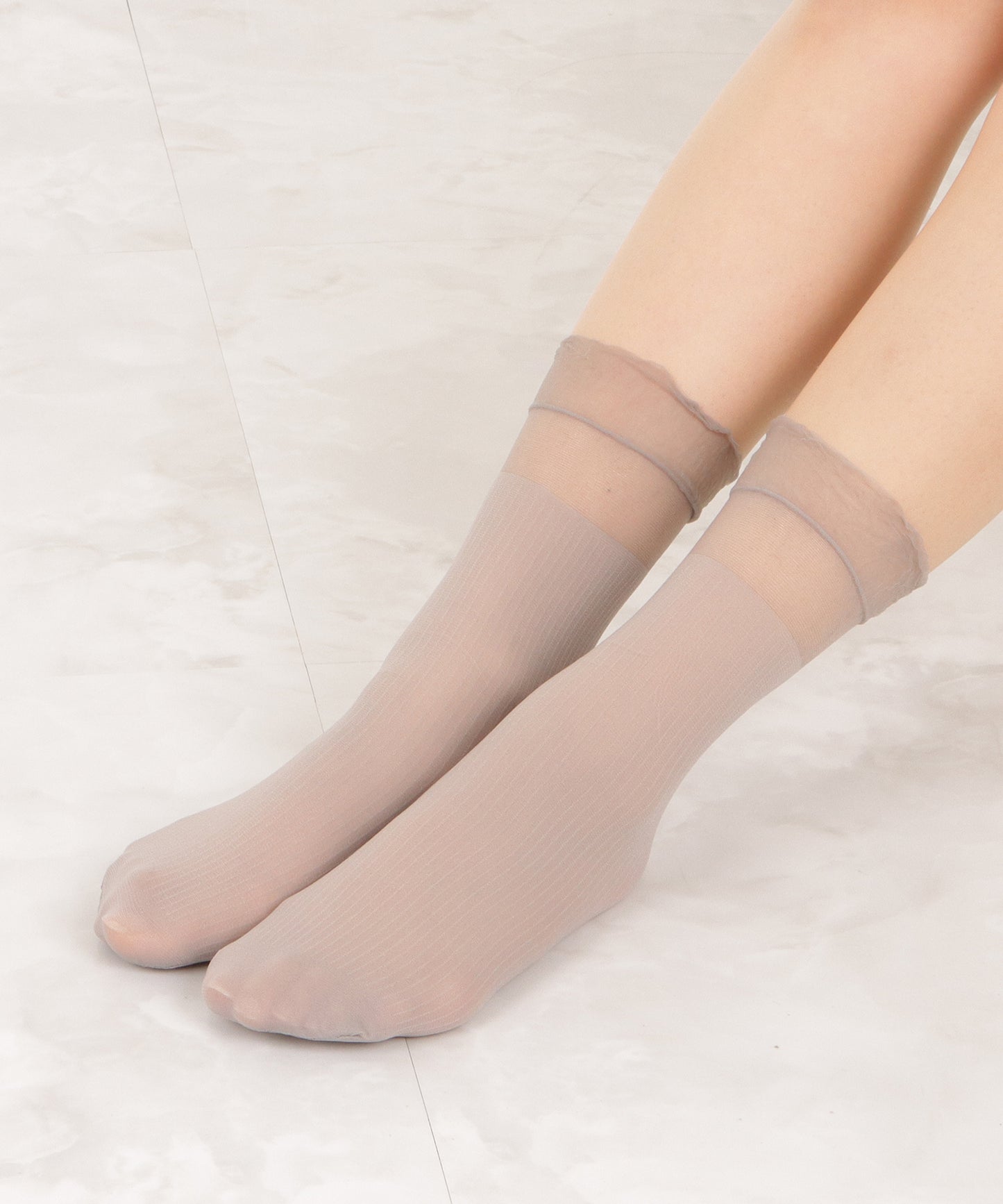 【7色組】シースルーストライプショートソックスセット