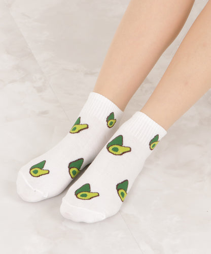 【5色組】アボカド柄ショートソックスセット