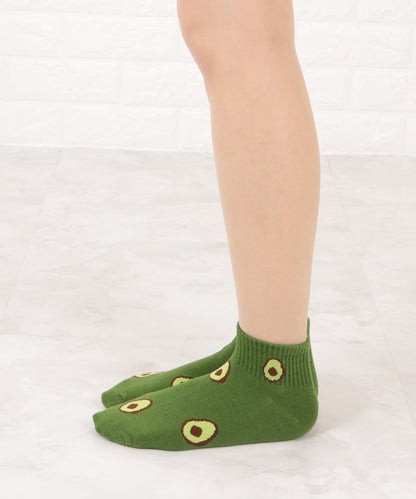 【5色組】アボカド柄ショートソックスセット