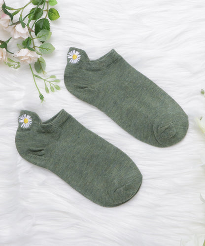 【10色組】ワンポイント刺繍くるぶしソックスセット