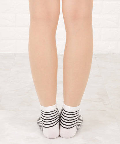 【5色組】ボーダー柄ショートソックスセット