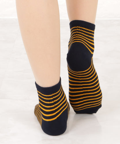 【5色組】ボーダー柄ショートソックスセット