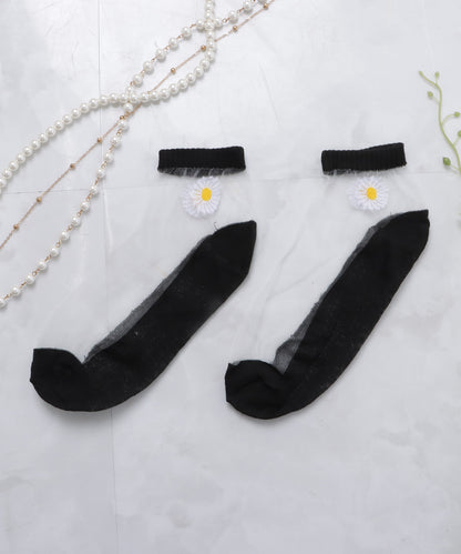 【10色組】 シースルーワンポイントくるぶしソックスセット