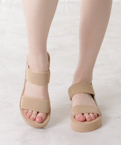 厚底シンプルウエッジストラップサンダル
