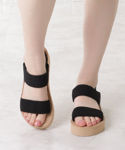 厚底シンプルウエッジストラップサンダル