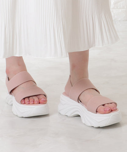 ゴム バック ストラップ 厚底 サンダル