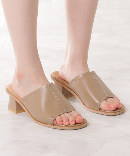 ラウンド レトロ チャンキーヒール サンダル