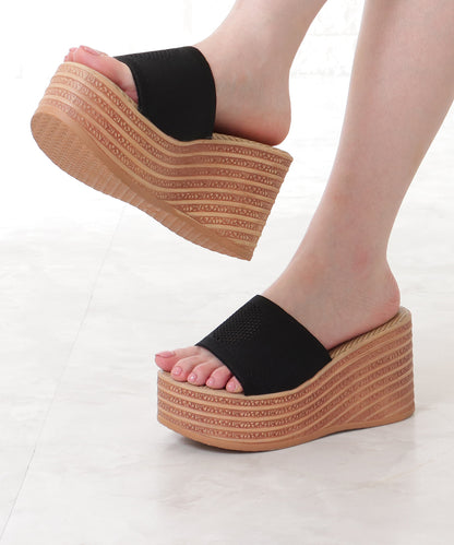 メッシュ バンド 厚底 ウエッジ サンダル