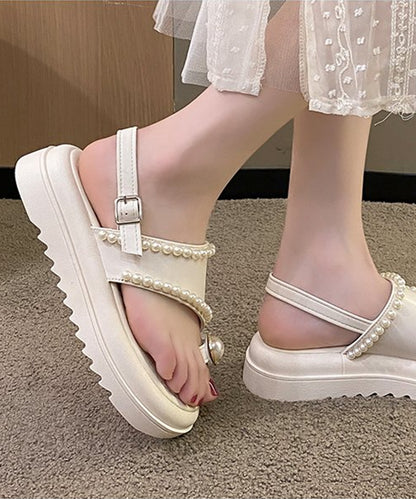 パールライン バックストラップ 厚底 トング サンダル