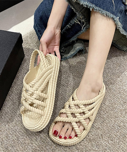 ツイスト メッシュ バックストラップ フラット サンダル