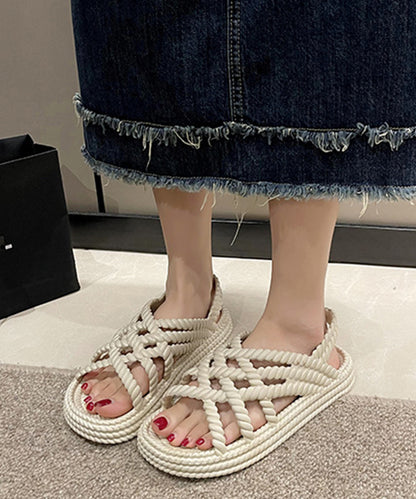 ツイスト メッシュ バックストラップ フラット サンダル