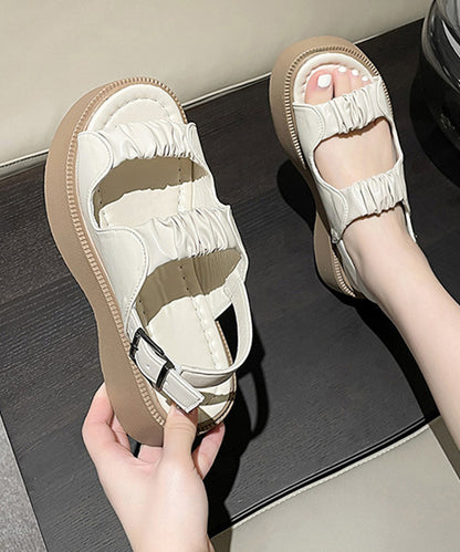 シュシュ風ベルト 厚底 コンフォート バックストラップ サンダル