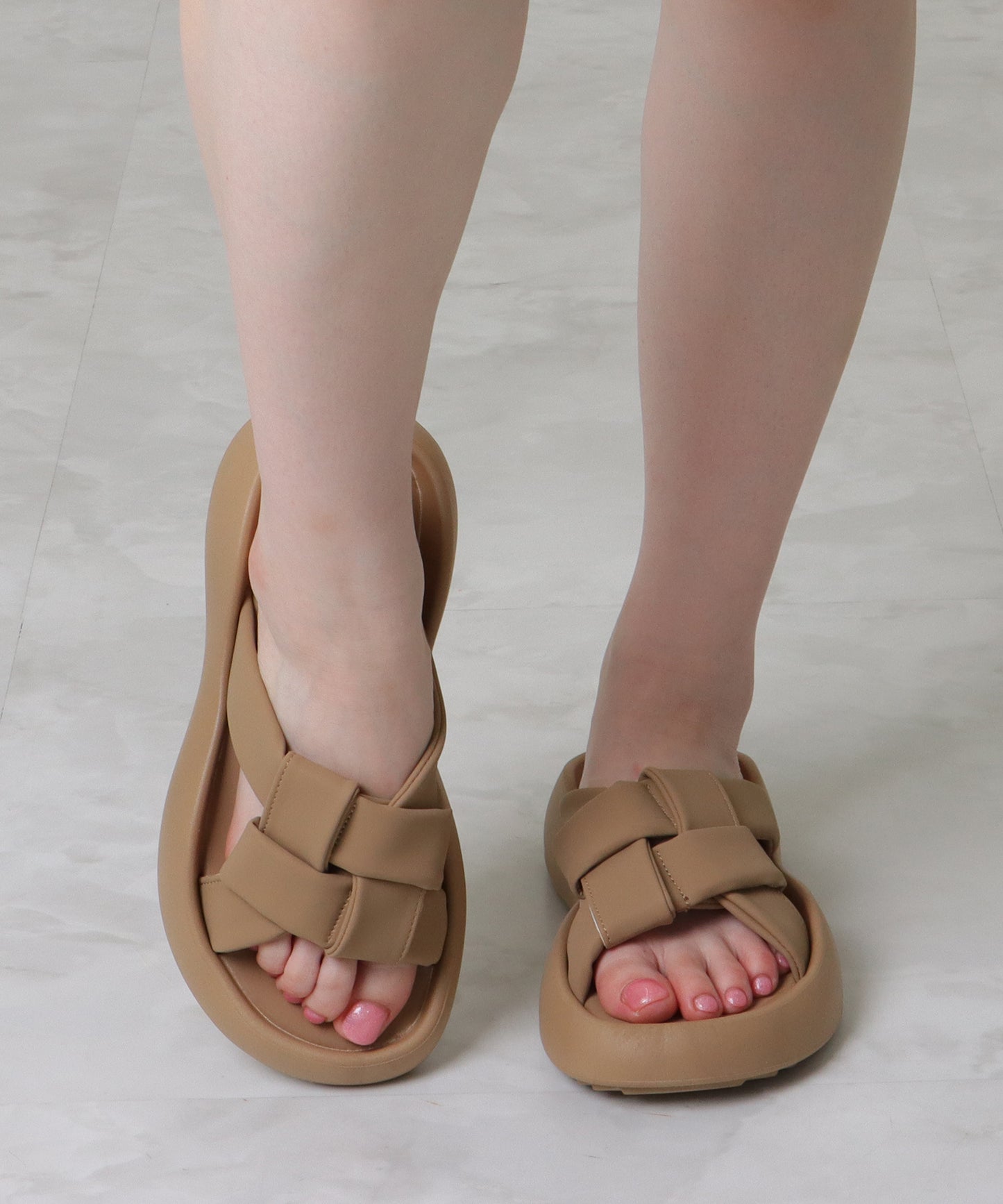 メッシュ ベルト 厚底 コンフォートサンダル