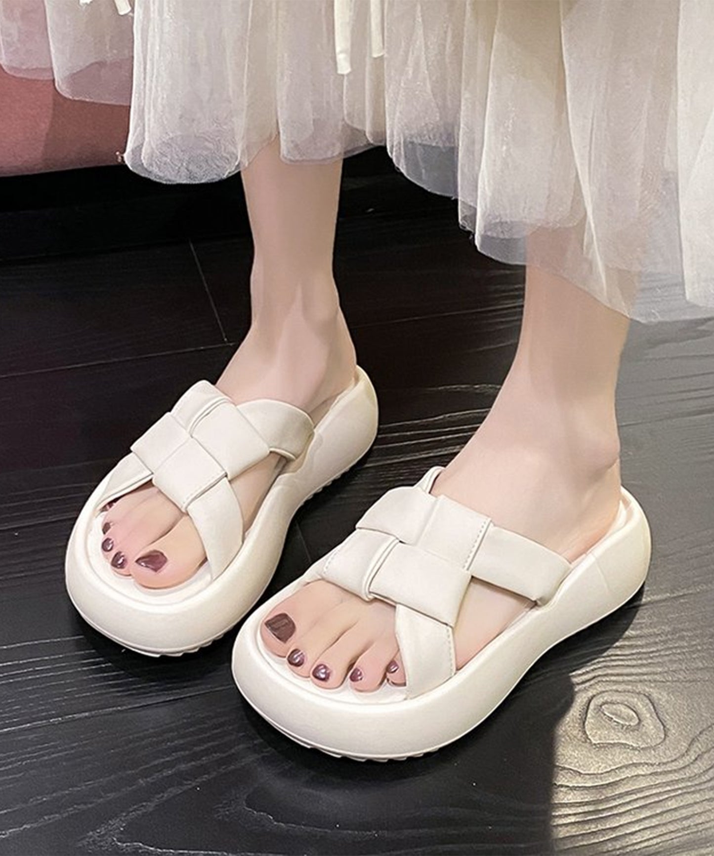 メッシュ ベルト 厚底 コンフォートサンダル