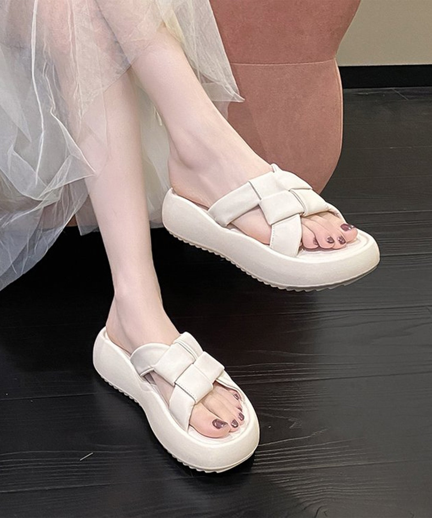 メッシュ ベルト 厚底 コンフォートサンダル