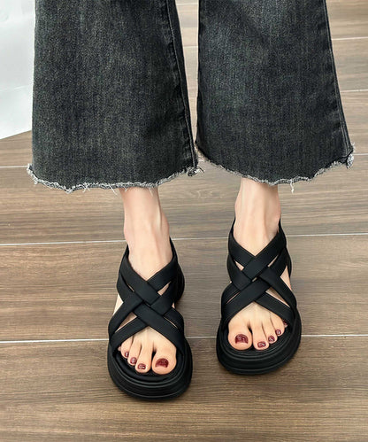 ソフト メッシュ バックストラップ 厚底 サンダル