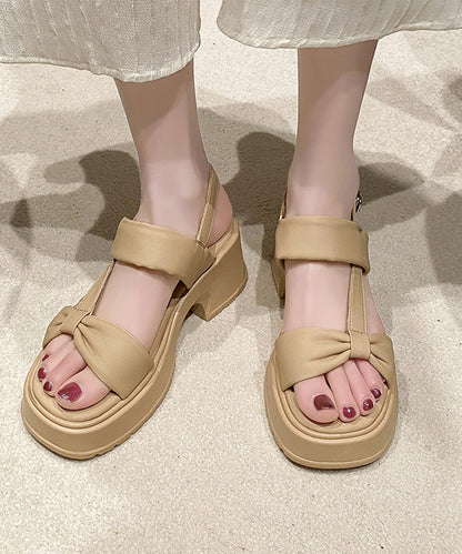 リボンライク バックストラップ 厚底 サンダル