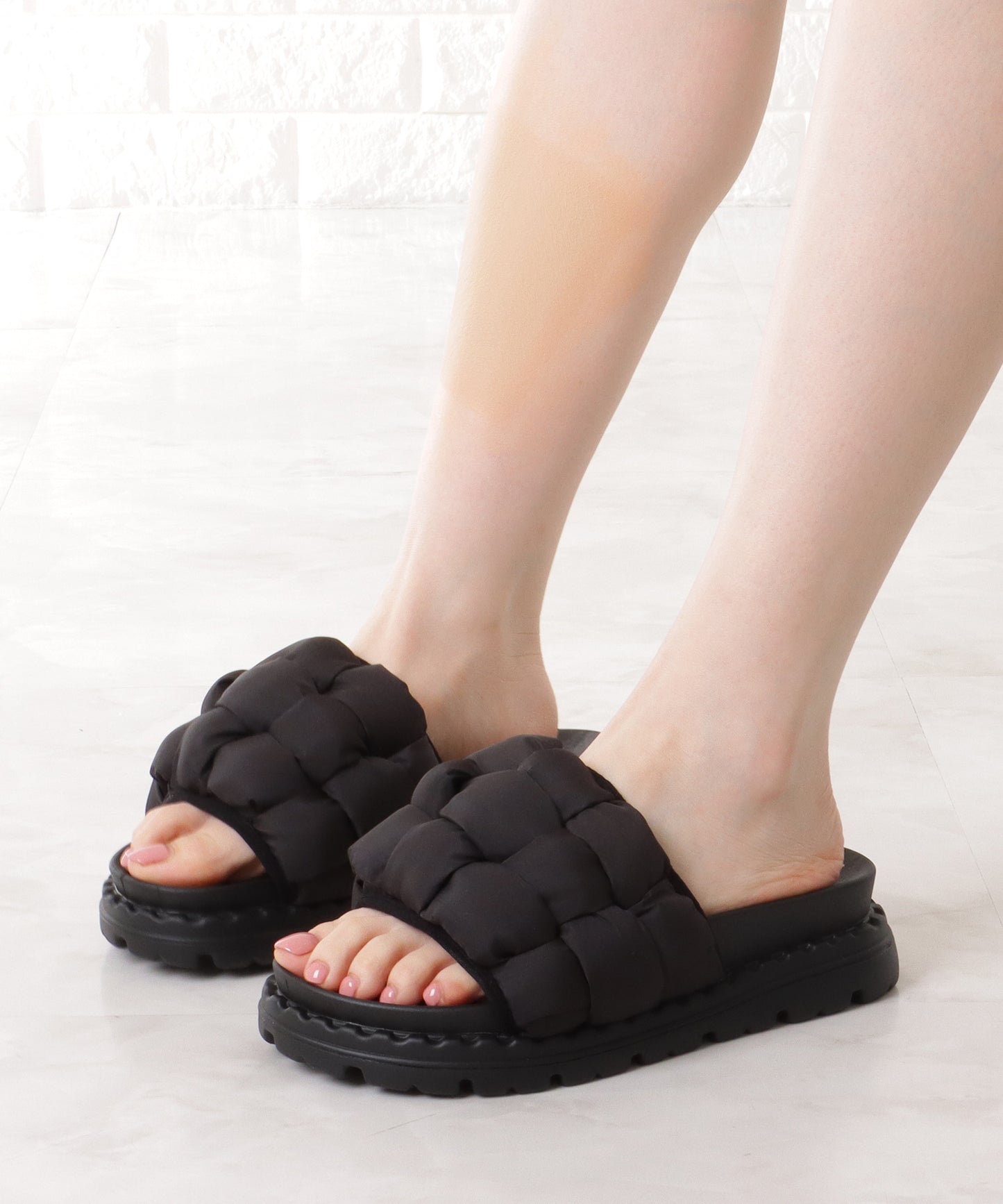 クッション メッシュ コンフォート フラット サンダル