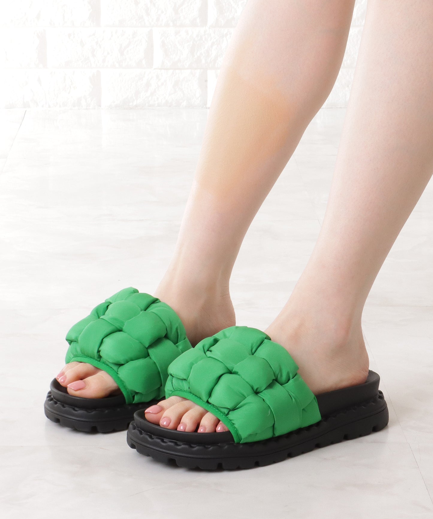 クッション メッシュ コンフォート フラット サンダル