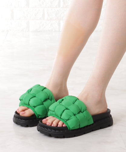 クッション メッシュ コンフォート フラット サンダル