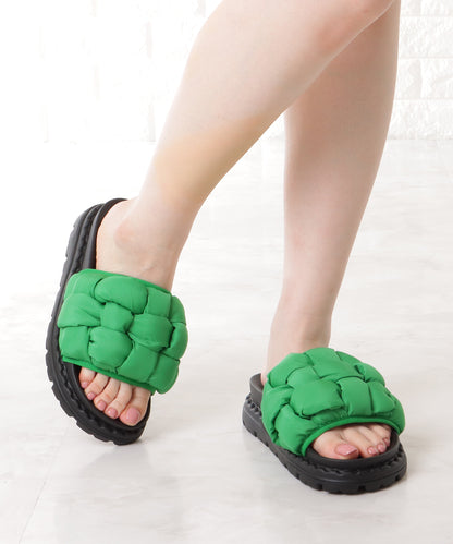 クッション メッシュ コンフォート フラット サンダル