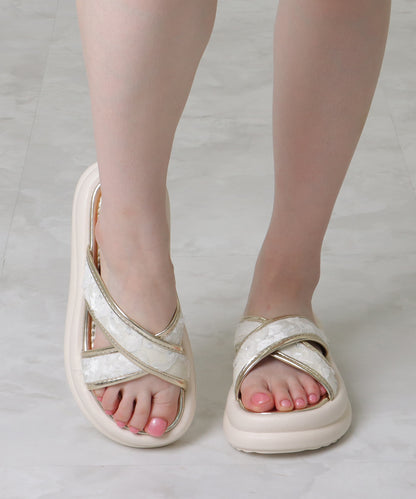 レース クロス ベルト 厚底 コンフォート サンダル