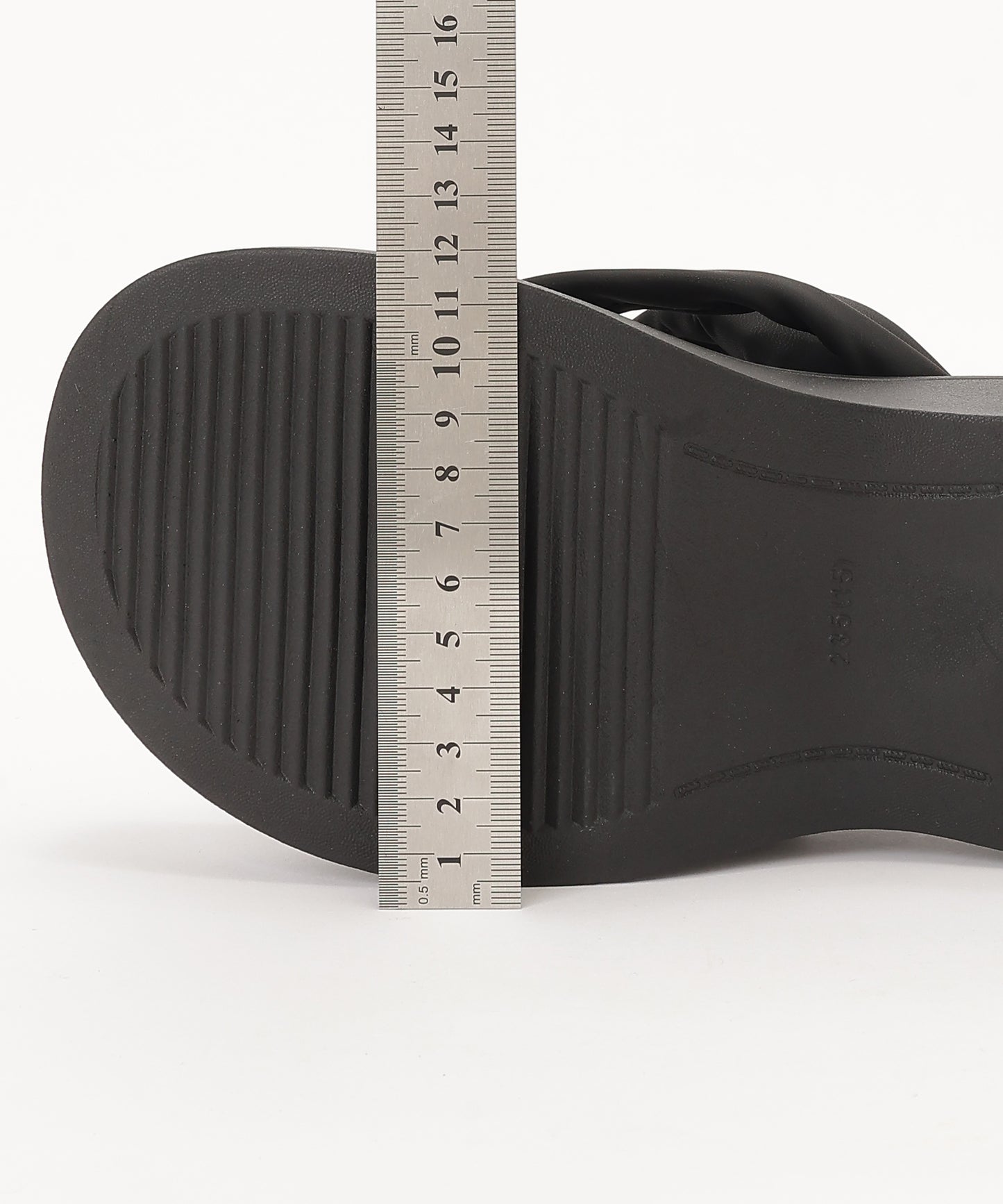 レザー調 ビジュー ストラップ 厚底 トング サンダル