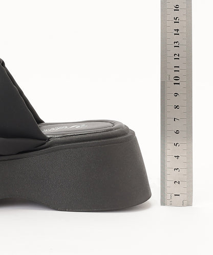 レザー調 ビジュー ストラップ 厚底 トング サンダル